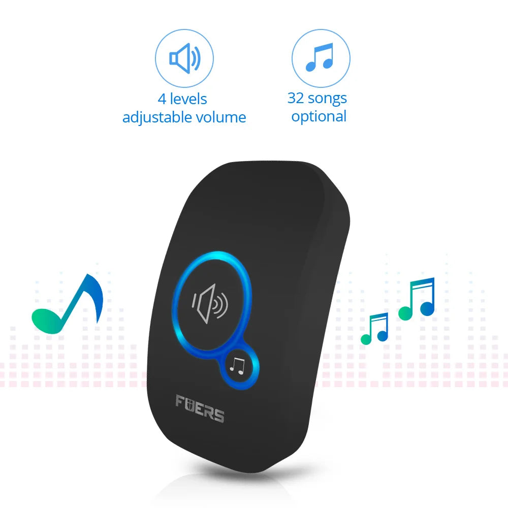 Fuers M557 Long-Range Wireless Doorbell – 433MHz Smart Welcome Chime with 32 Melodies