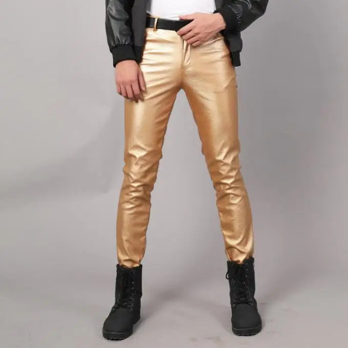 Men’s Slim PU Leather Pants