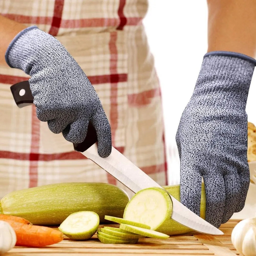 Grade 5 Cut-Resistant Gloves – HPPE Scratch-Resistant Safety Protection for Kitchen & Gardening