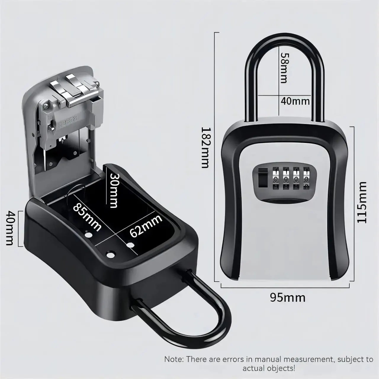 Wall Mounted Key Safe – 4-Digit Password Lock Box for Secure Storage of Up to 5 Keys