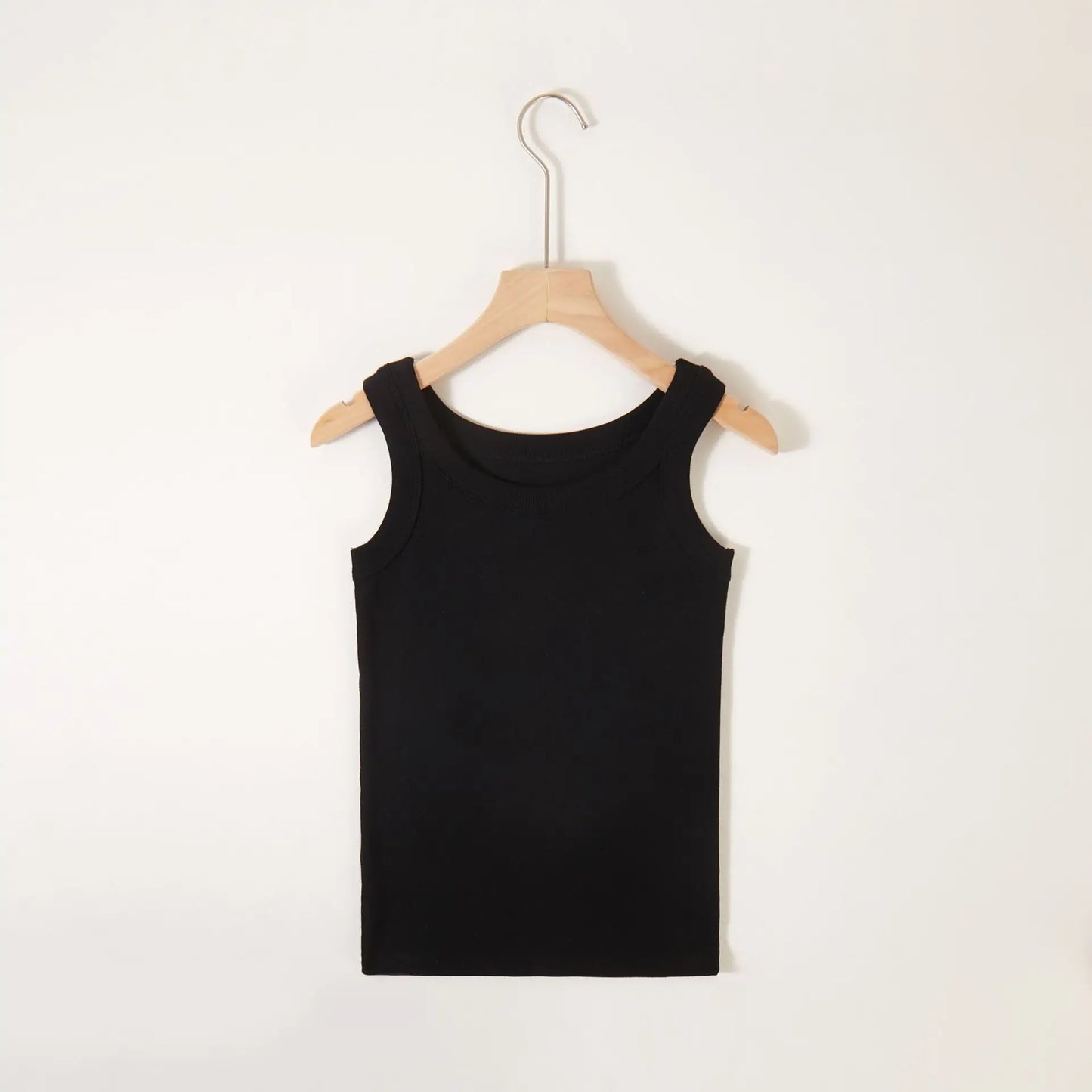 Women's Round Neck Rib-Knit Racerback Sleeveless Crop Tank Top
