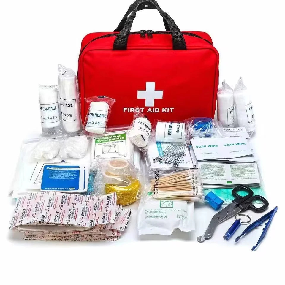 Emergency First Aid Kit, Multi-Purpose Medical Supplies Portable Bag for Outdoor Hiking, Camping, and More 184pcs