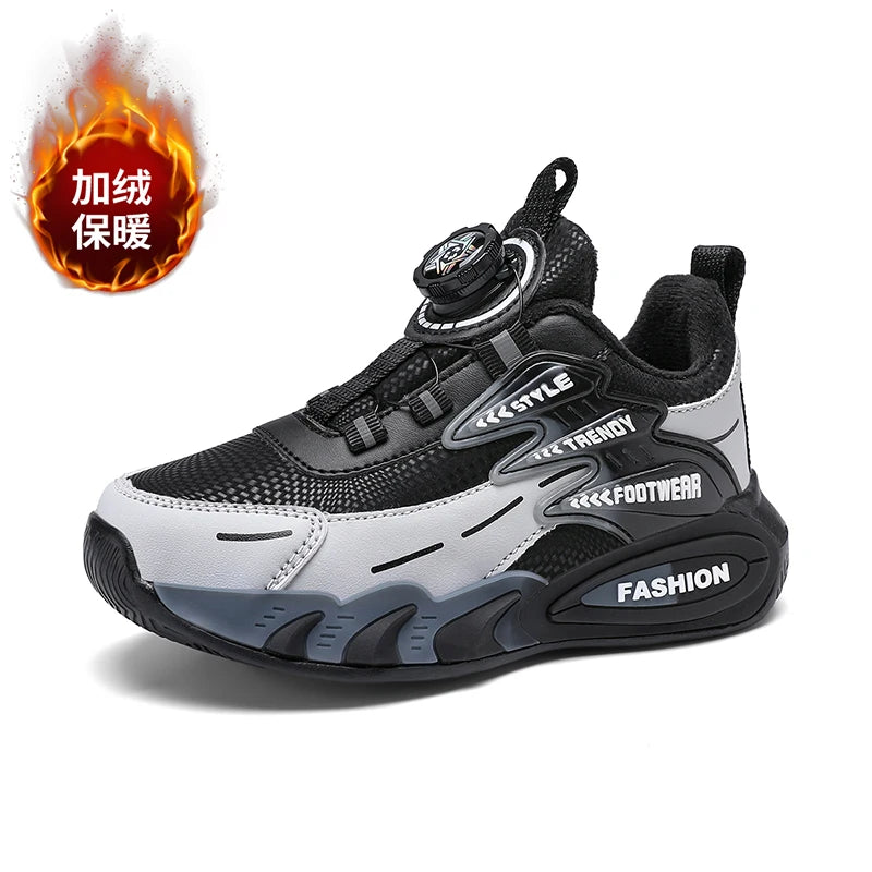 Winter Plush Boys’ Casual Sneakers