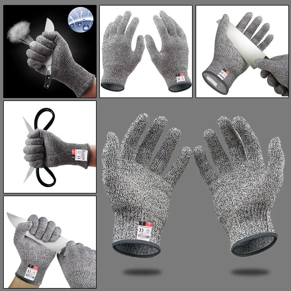 Grade 5 Cut-Resistant Gloves – HPPE Scratch-Resistant Safety Protection for Kitchen & Gardening