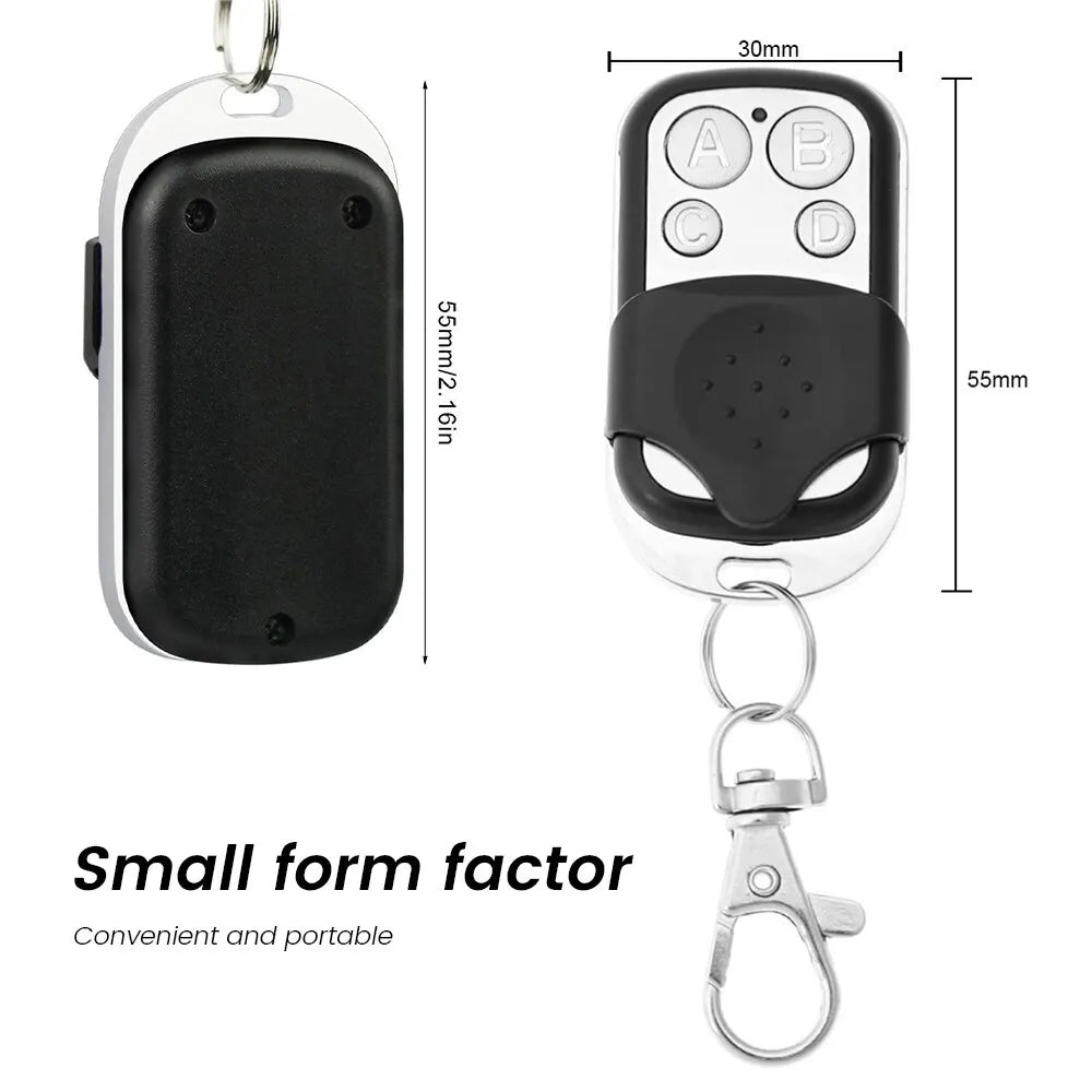 Metal Push Button Remote Control – 4-Button 433MHz Universal Garage Door Opener (ABCD/Lock/Unlock)