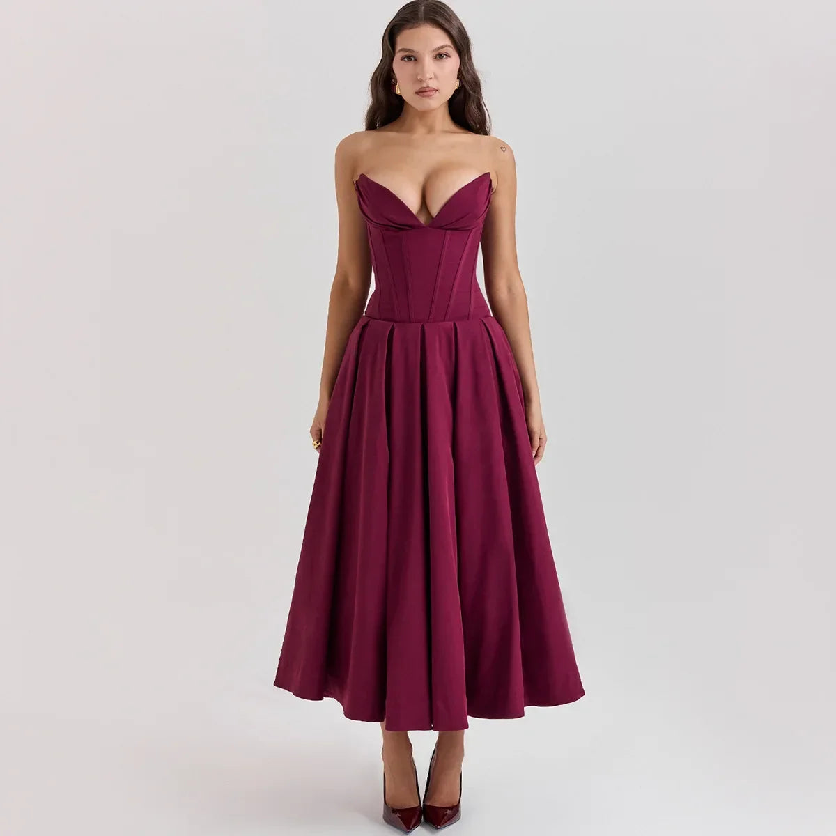 Women’s V-Neck Backless Evening Dress