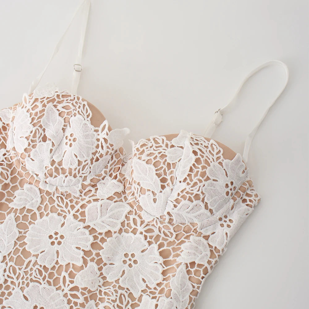 Mingmingxi Elegant Lace-Up Maxi Dress