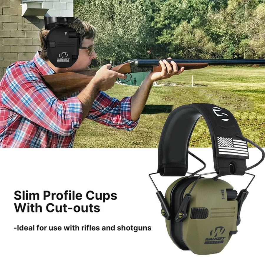 Military Tactical Electronic Earmuffs for Shooting & Hunting with Noise Reduction and Sound Pickup