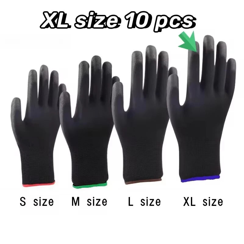 Durable Safety Gloves – 10 Pairs Anti-Slip, Wear-Resistant, ESD Protection for Gardening & Woodworking