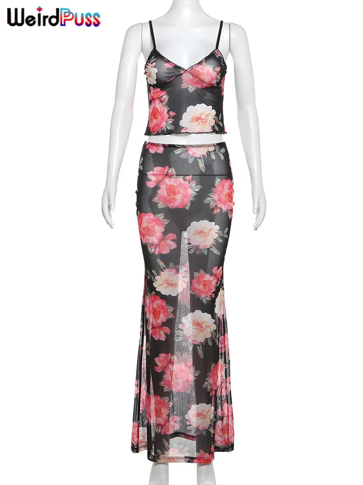 Floral Halter Top & High-Waist Belted Shorts Set