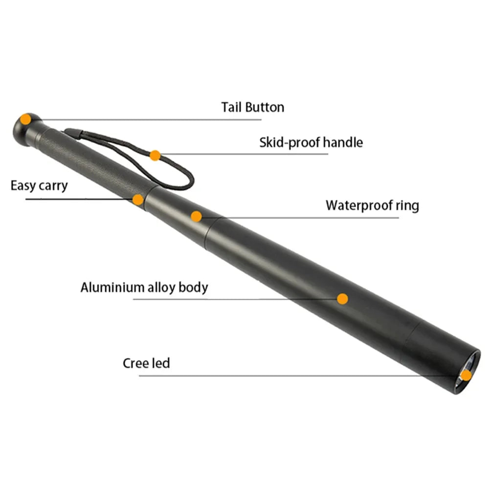 Powerful LED Baseball Bat Flashlight - Personal Defense and Emergency Torch