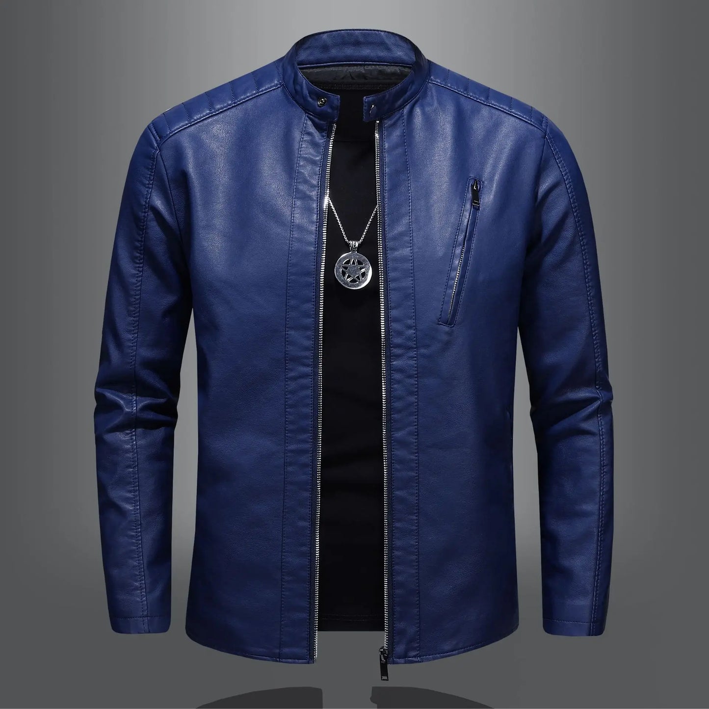 Men’s Plus-Size Leather Biker Jacket