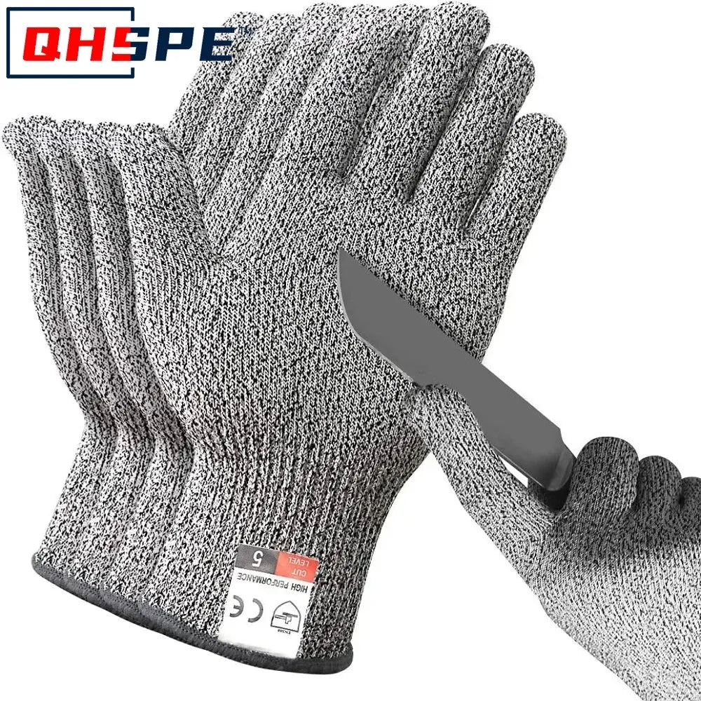 Grade 5 Cut-Resistant Gloves – HPPE Scratch-Resistant Safety Protection for Kitchen & Gardening