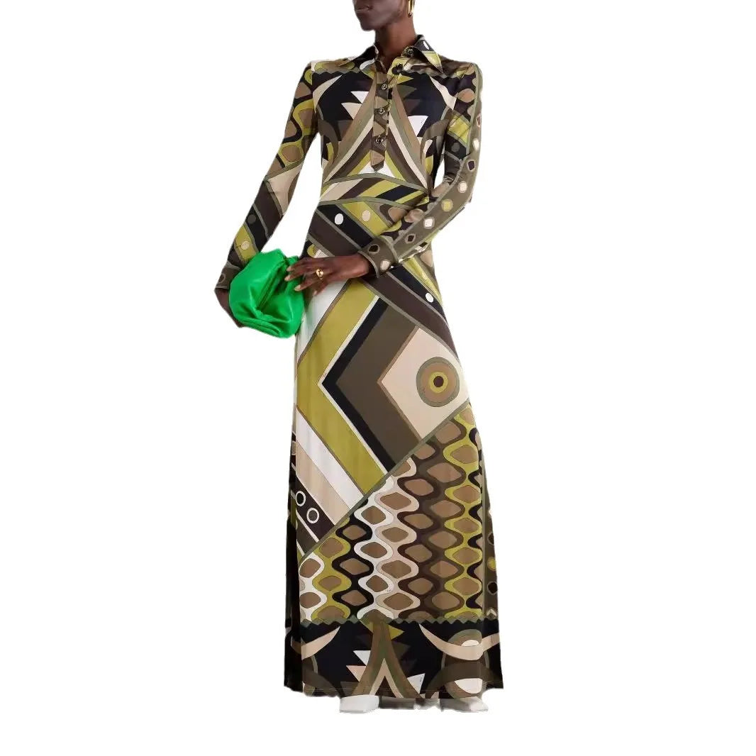 Women’s Printed Mesh Maxi Dress