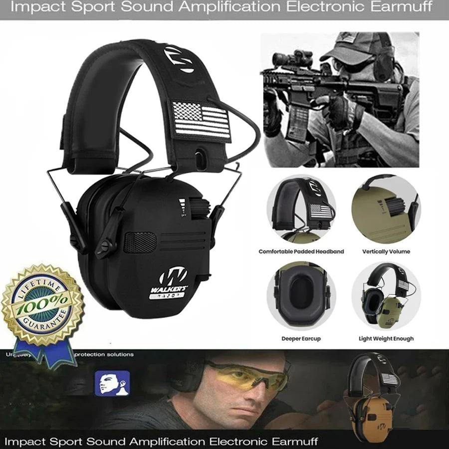Military Tactical Electronic Earmuffs for Shooting & Hunting with Noise Reduction and Sound Pickup