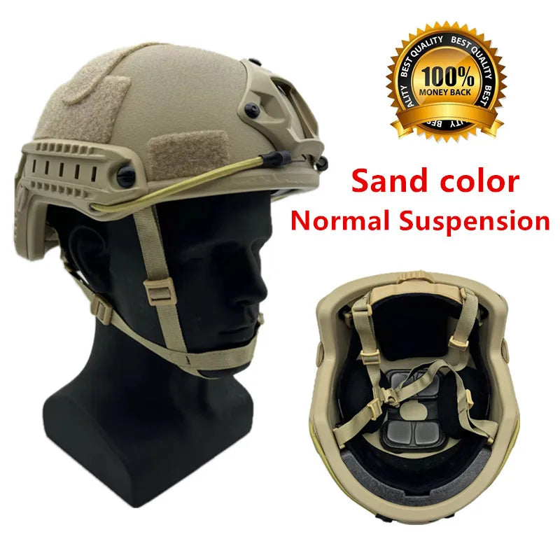 High-Cut Tactical Ballistic Helmet NIJ IIIA Kevlar Helmet with FAST Wendy’s Suspension Pad