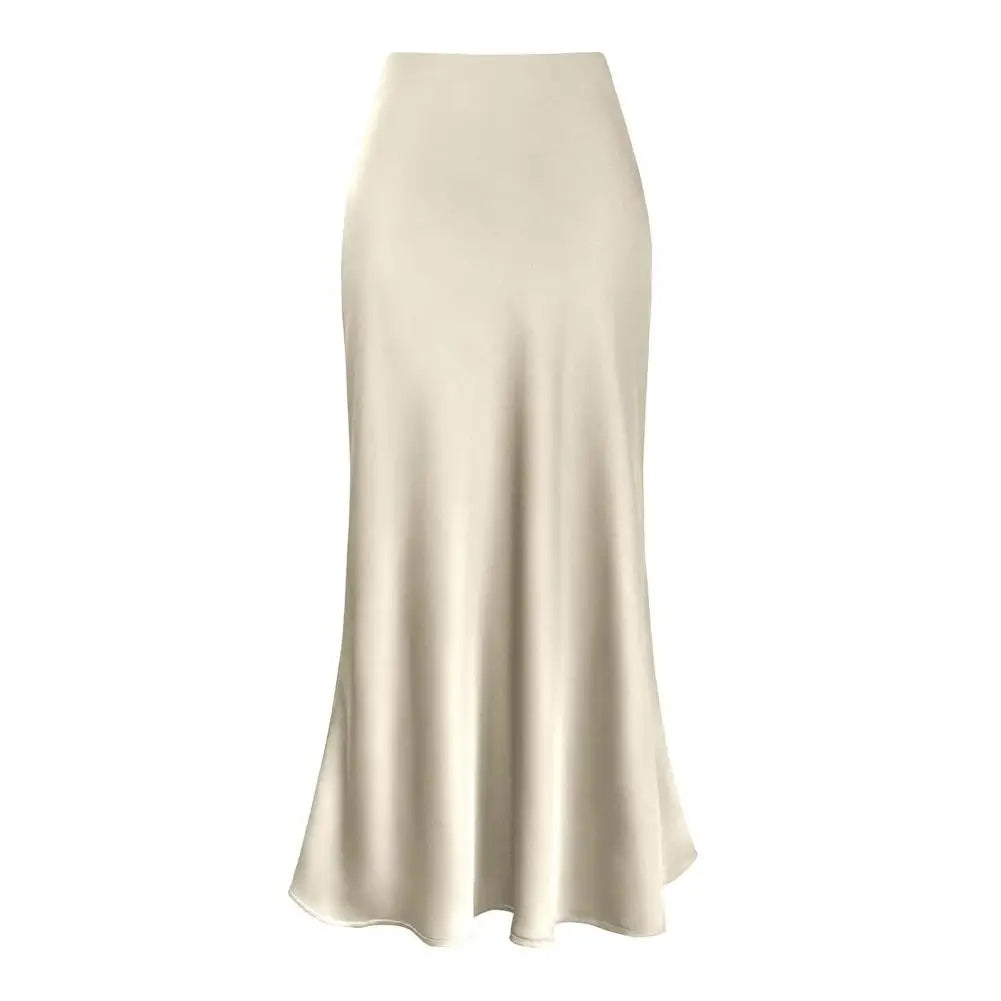 legant High-Waist Satin Fishtail Skirt
