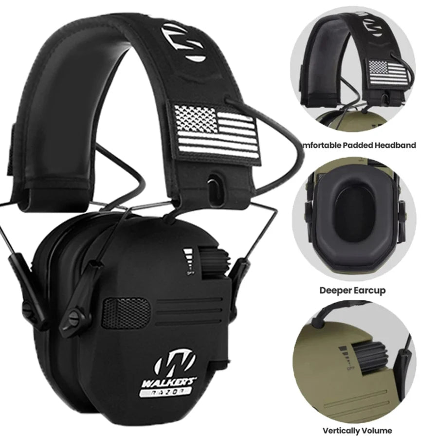 Military Tactical Electronic Earmuffs for Shooting & Hunting with Noise Reduction and Sound Pickup