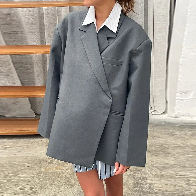 2024 Fashion Lapel Button Suit Jacket for Women - Casual Office Coat