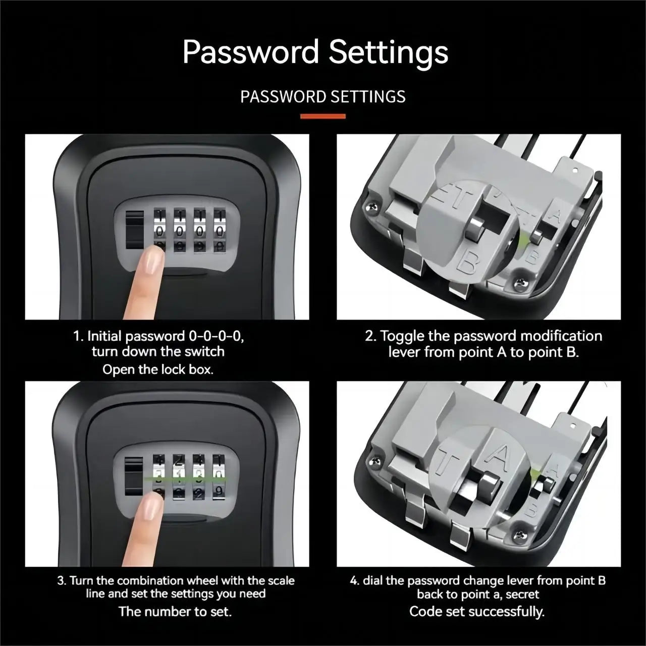 Wall Mounted Key Safe – 4-Digit Password Lock Box for Secure Storage of Up to 5 Keys
