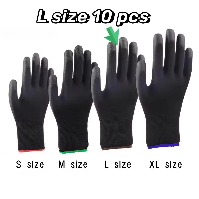 Durable Safety Gloves – 10 Pairs, Anti-Slip, Wear-Resistant, ESD Protection for Gardening & Woodworking