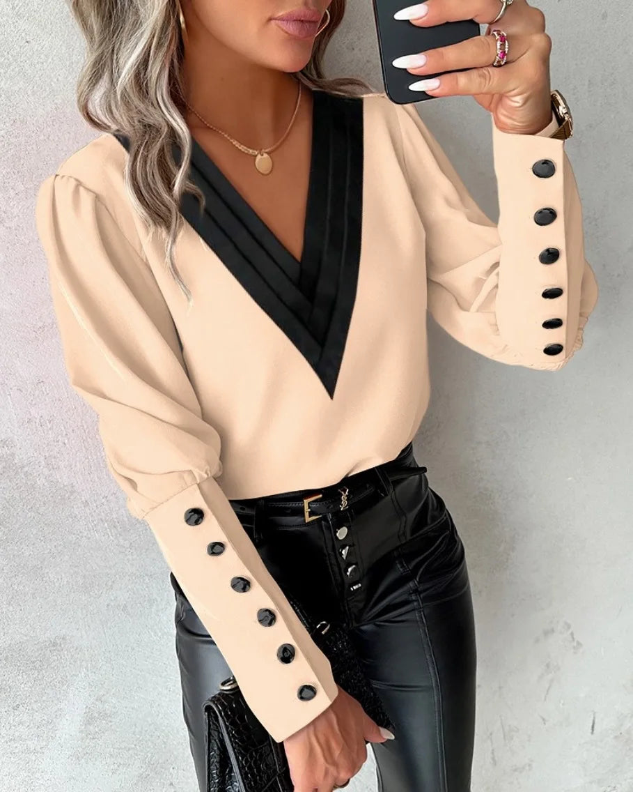 AutumnVee Contrast Blouse
