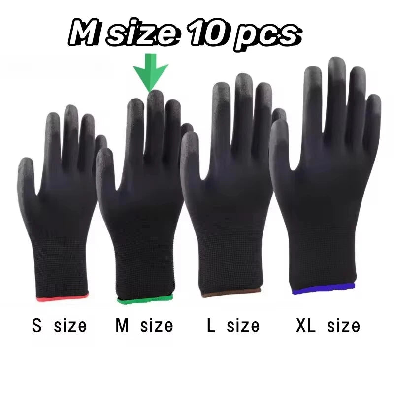 Durable Safety Gloves – 10 Pairs, Anti-Slip, Wear-Resistant, ESD Protection for Gardening & Woodworking