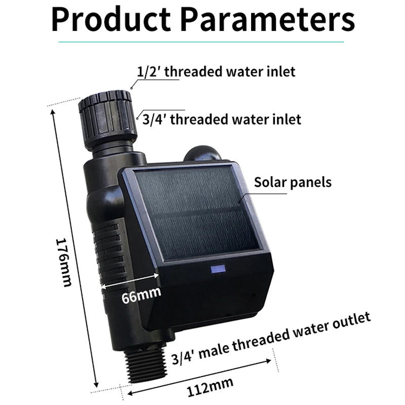 Tuya Zigbee Solar-Powered Garden Watering Timer with Ball Valve Controller
