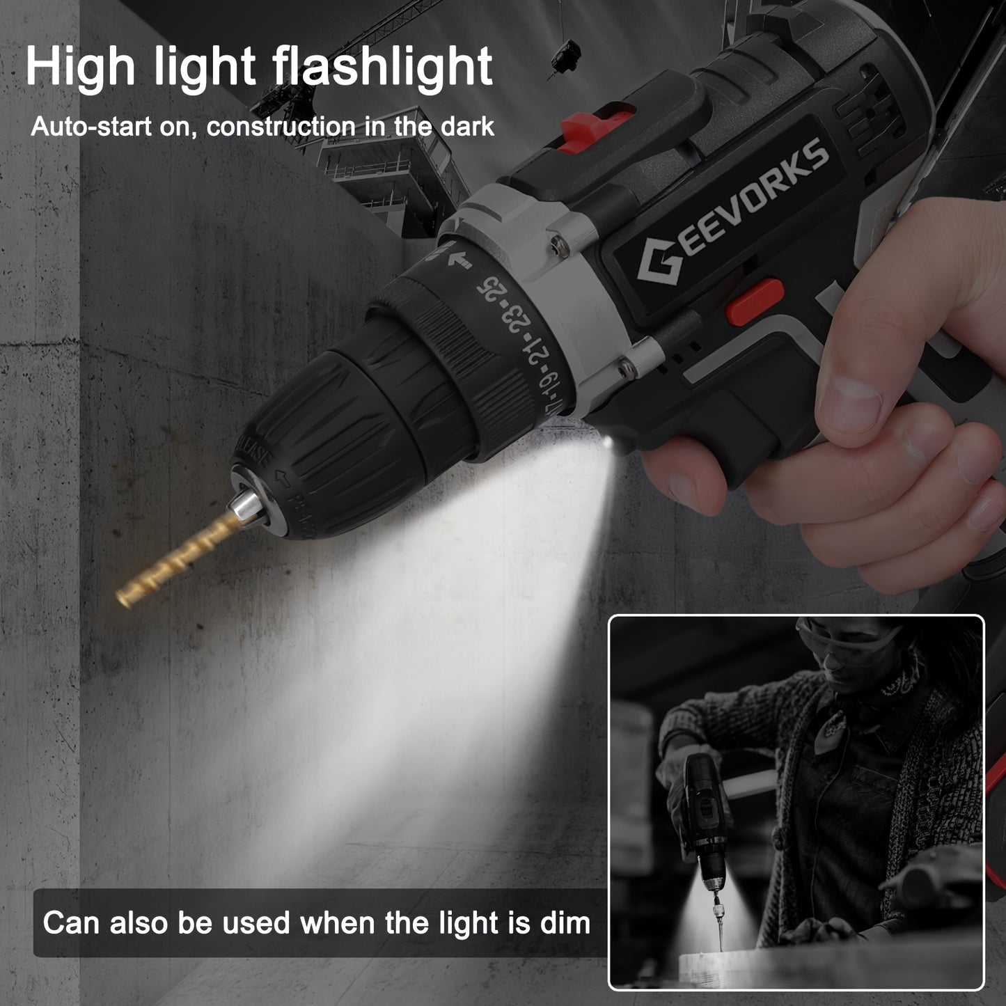 Lixada 21V Cordless Impact Drill