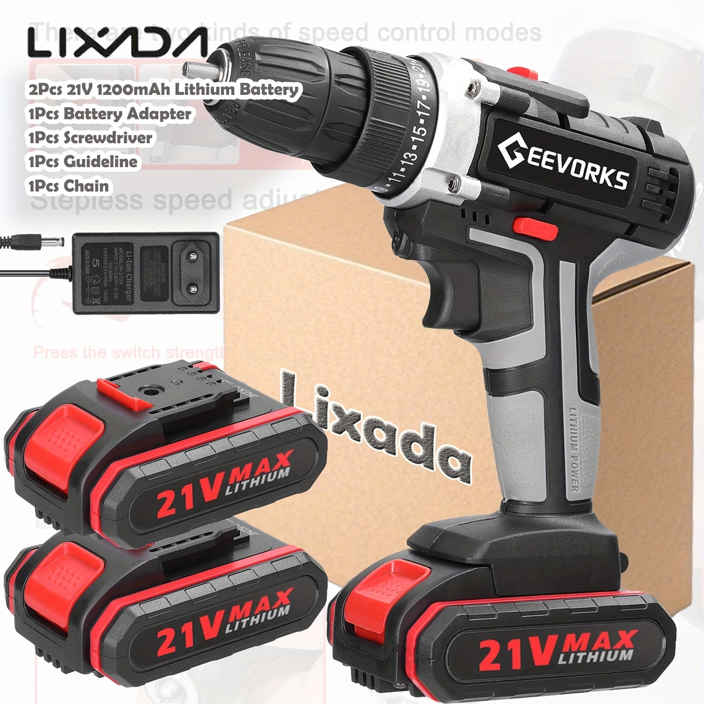Lixada 21V Cordless Impact Drill