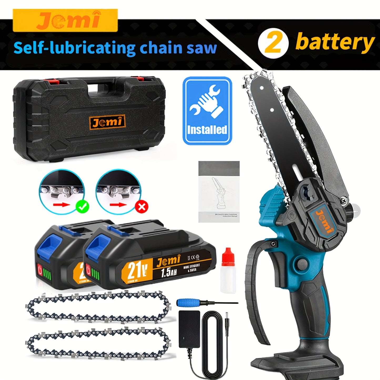 Jemi 6” Mini Cordless Chainsaw