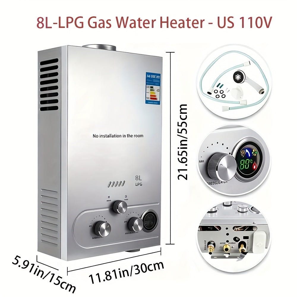 8L LPG Instant Water Heater – 16KW