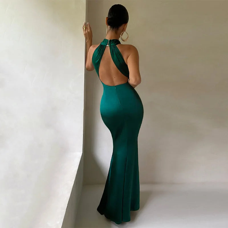 elora Elegant Halter Evening Gown