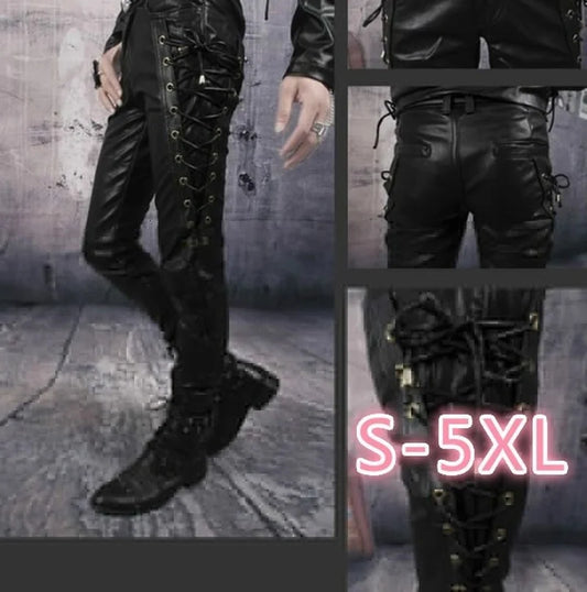 Men’s Black Leather Motorcycle Pants