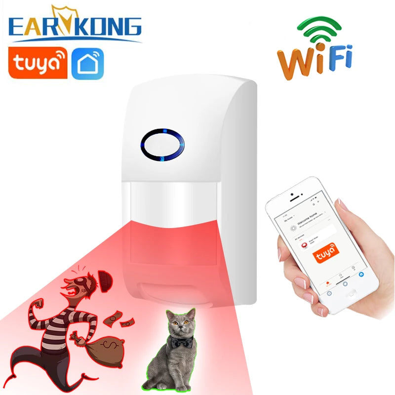 Tuya Smart WiFi Motion Sensor – Infrared Detector Alarm Compatible with Smart Life & TuyaSmart App