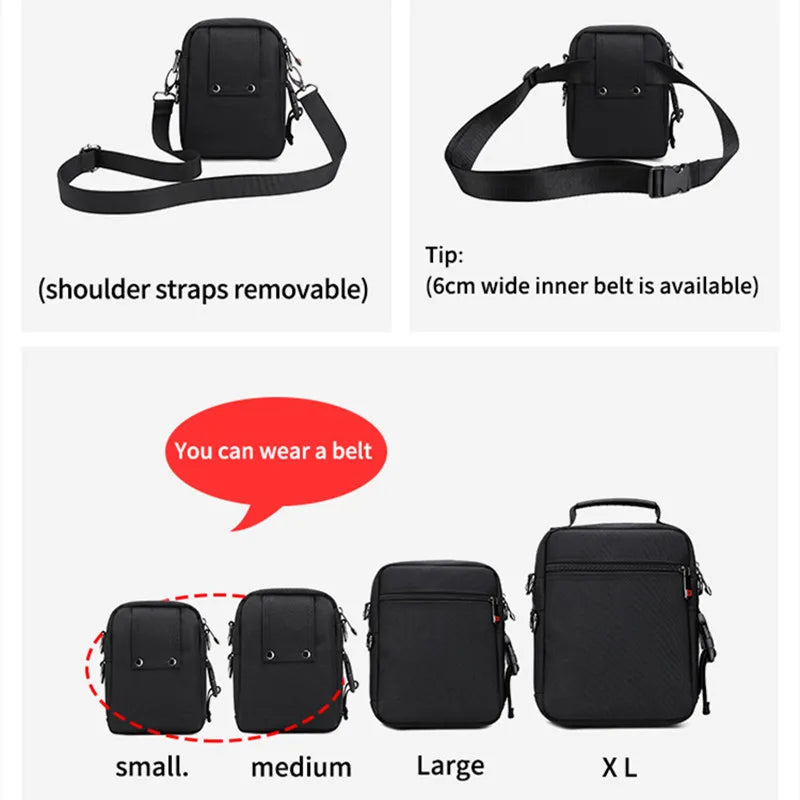 JANGEAR Waterproof Men's Crossbody & Belt Bag – Casual Multi-Purpose Messenger
