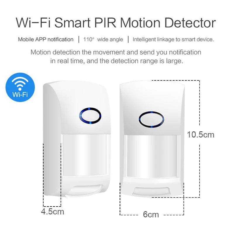 Tuya Smart WiFi Motion Sensor – Infrared Detector Alarm Compatible with Smart Life & TuyaSmart App