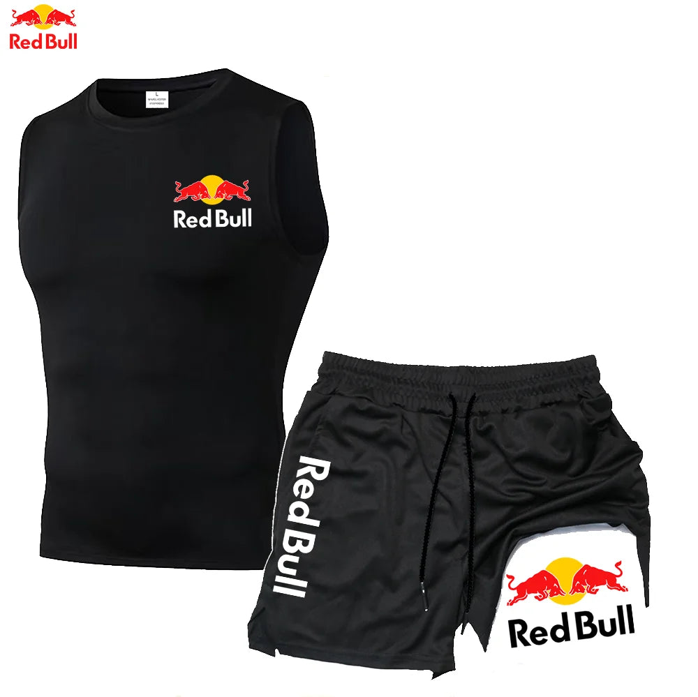 RedBull Men’s 2-in-1 Quick-Dry Gym Set — Tank Top & Shorts