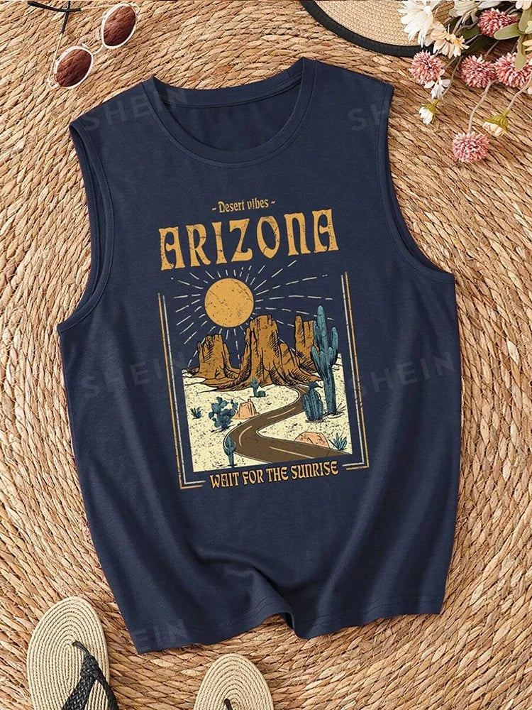 Rock Hip Hop Print Women's Crew Neck Tank Top - Summer Street Fashion