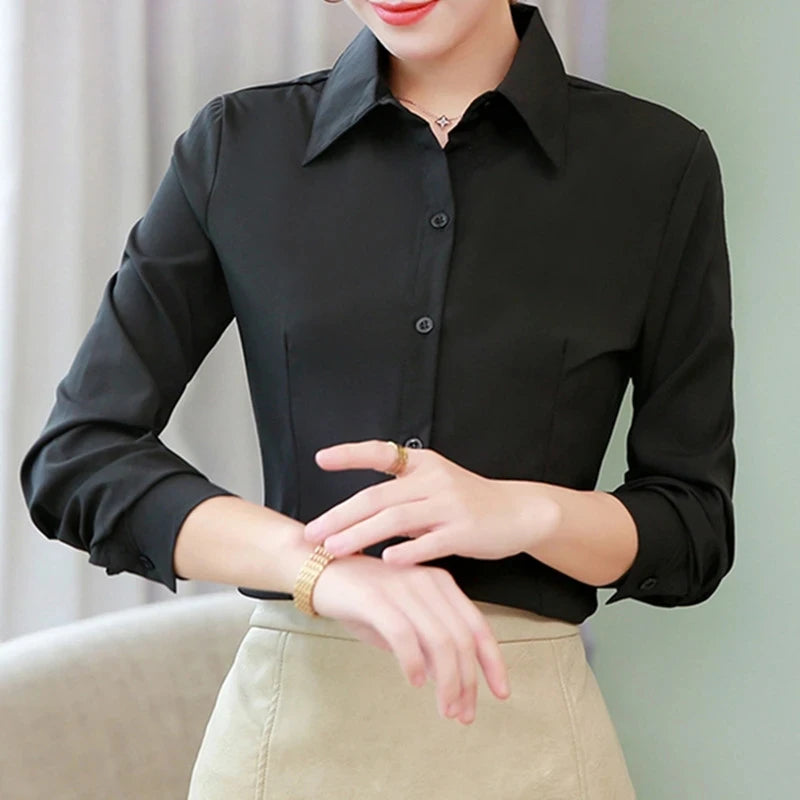 Elegant Long-Sleeve Button Blouse