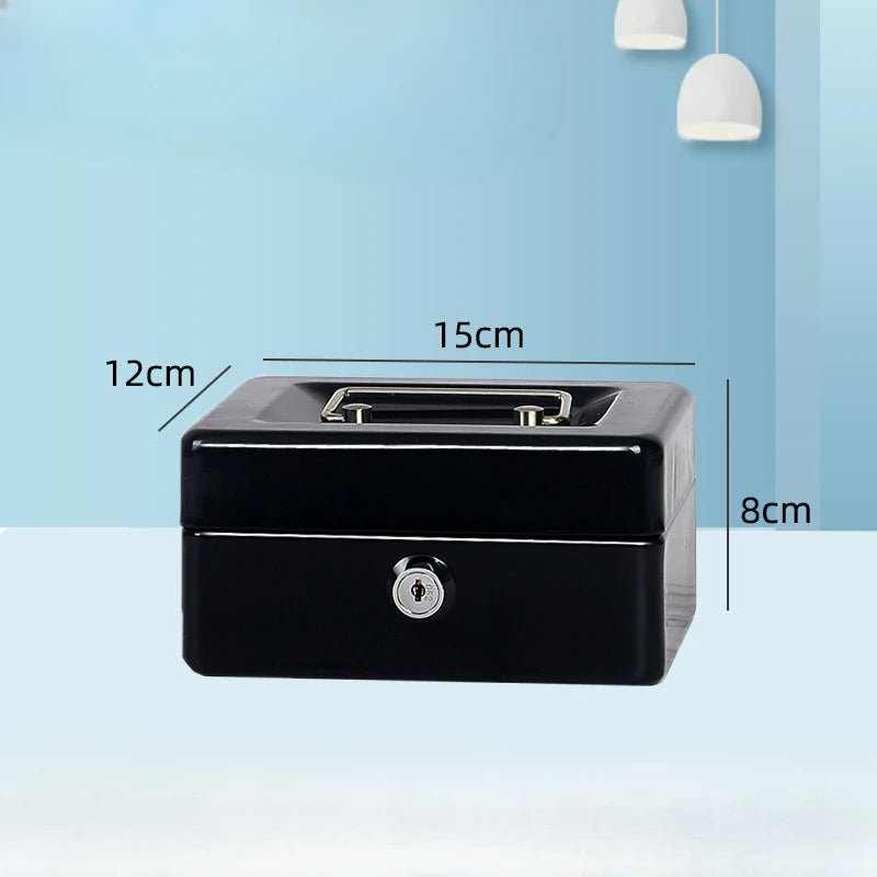 Portable Mini Key Safe – Lockable Steel Piggy Bank for Cash & Coin Storage