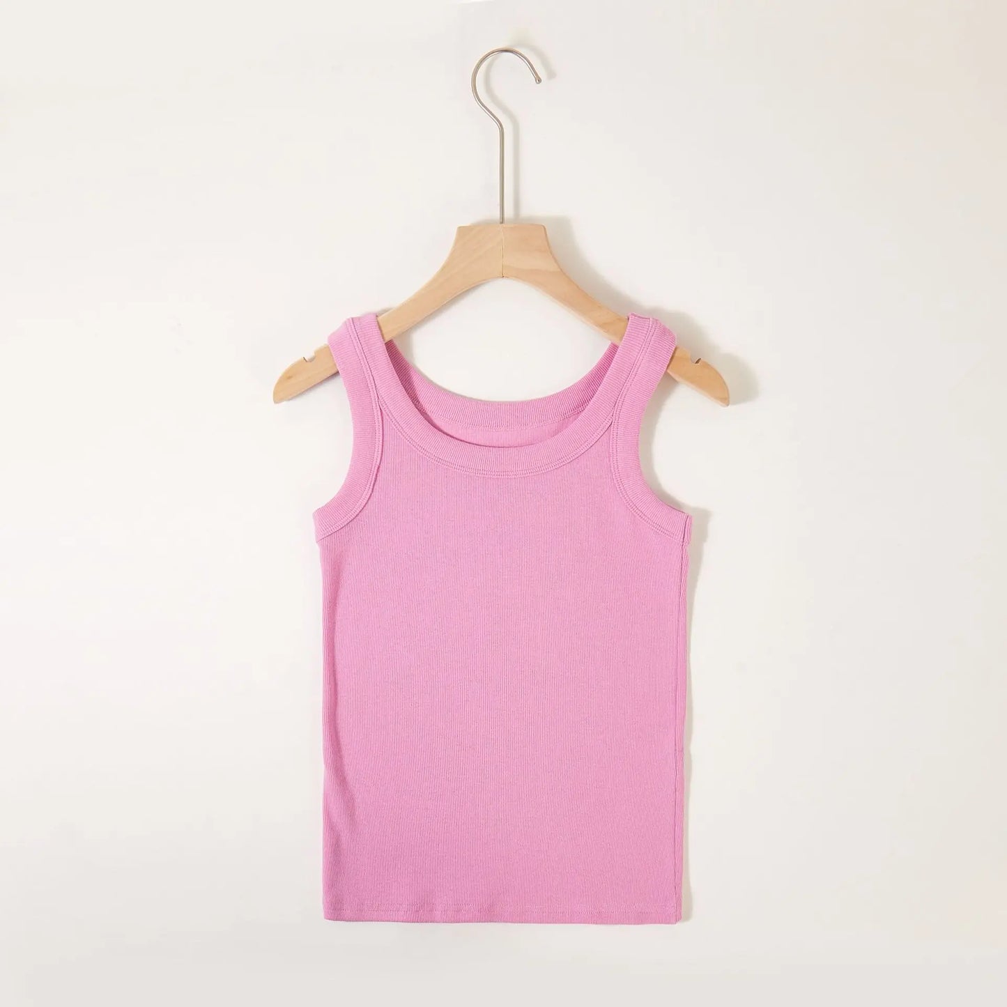 Women's Round Neck Rib-Knit Racerback Sleeveless Crop Tank Top