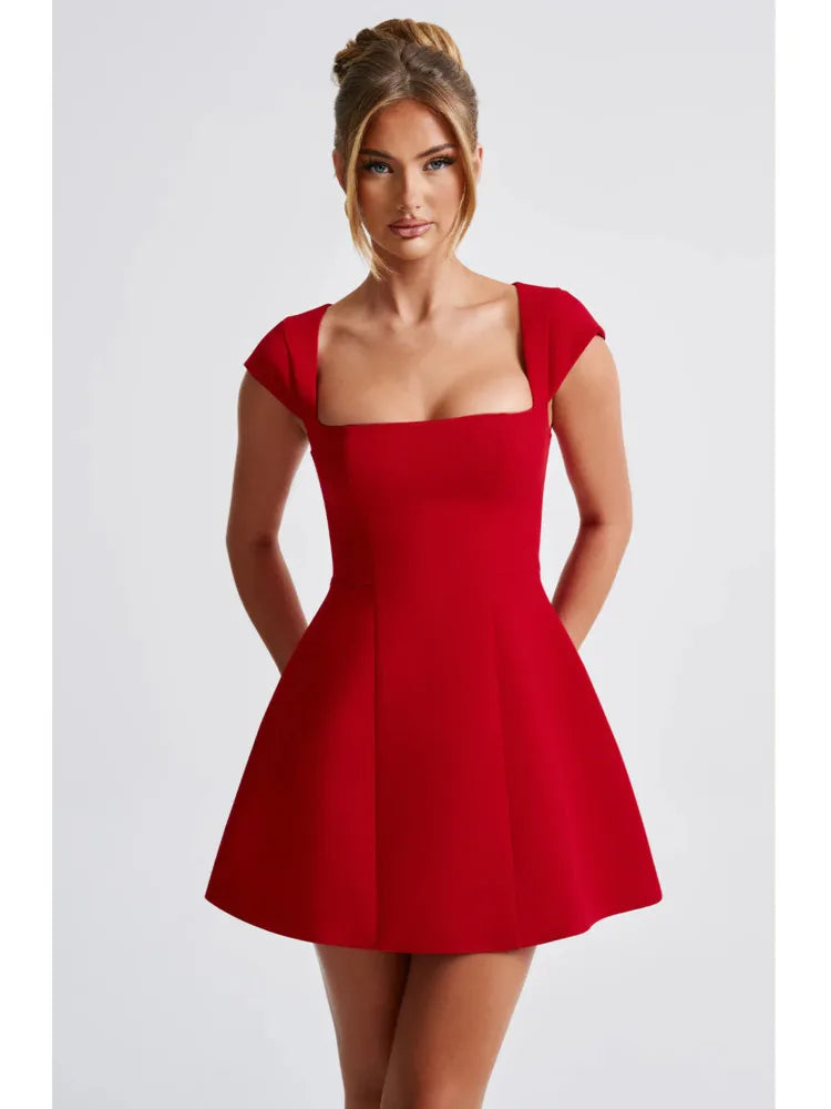 Articat Elegant Square Neck Bodycon Dress