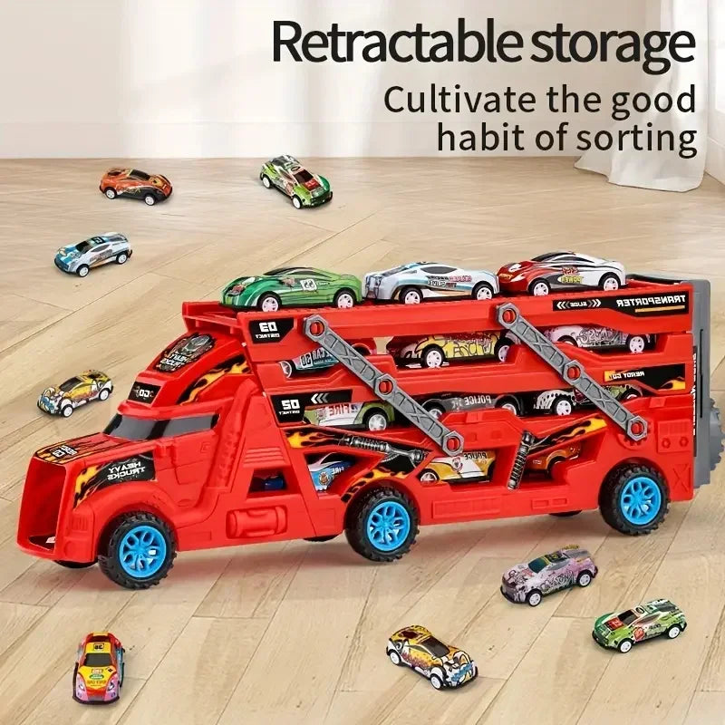 Transforming Truck Racing Toy with Folding Track