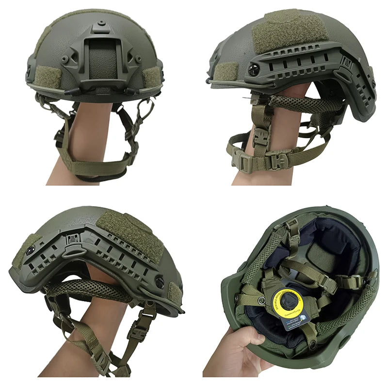 High Cut Tactical Ballistic Helmet with Wendy's Suspension Pad - NIJ IIIA Fast Protective Bulletproof Helmet