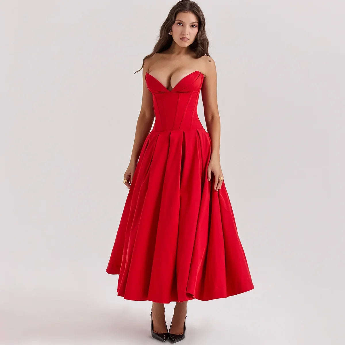 Women’s V-Neck Backless Evening Dress