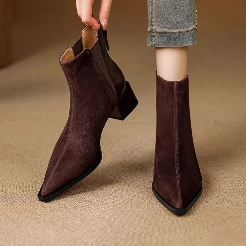 "Elegant Winter Heel Ankle Boots