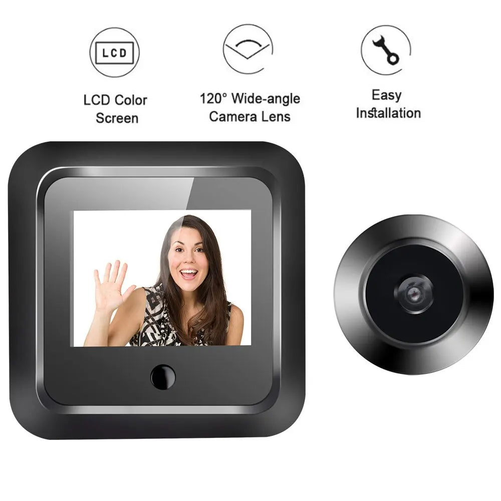 2.4 Inch Smart Digital Peephole Viewer – 120° HD Camera, 240x320 Resolution, Security Door Monitor