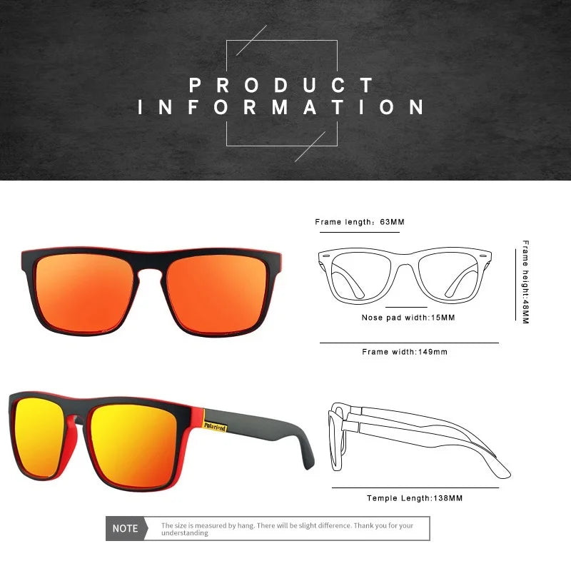 Retro Square Polarized Sunglasses for Men & Women – Luxury UV400 Driving & Fishing Eyewear