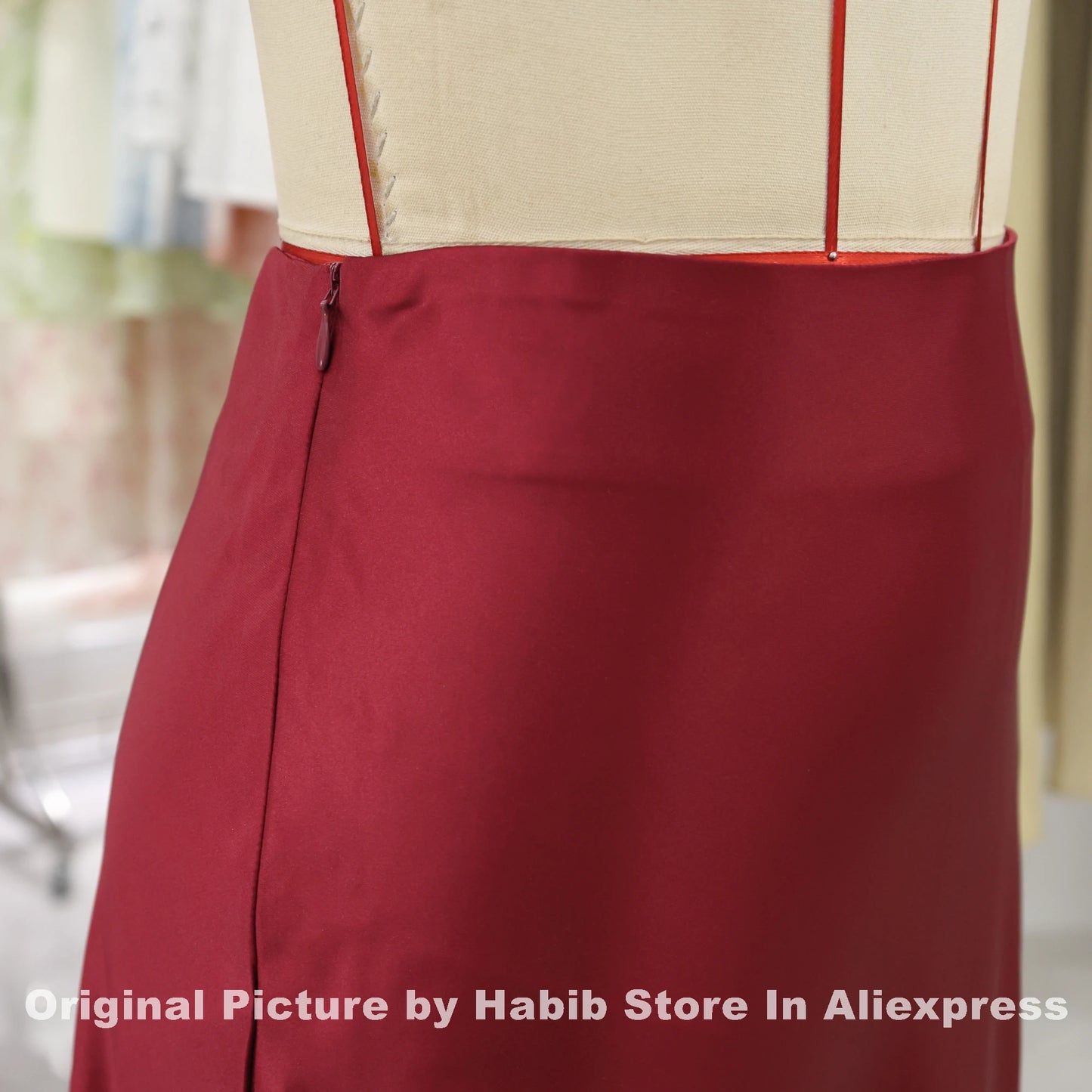 Elegant High-Waist Satin Skirt – Women's Korean Style A-Line Pencil Skirt for Office & Casual Wear